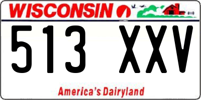WI license plate 513XXV