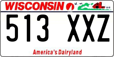 WI license plate 513XXZ