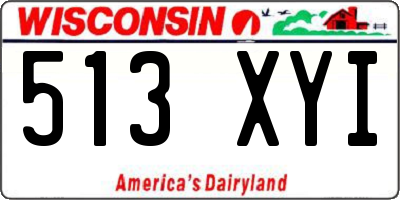 WI license plate 513XYI