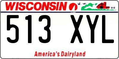 WI license plate 513XYL