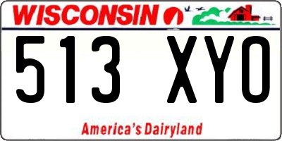 WI license plate 513XYO