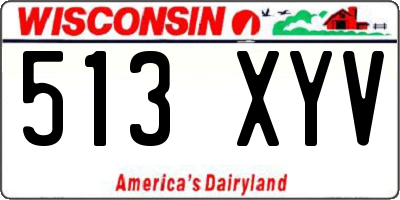 WI license plate 513XYV