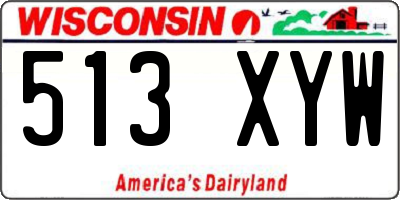 WI license plate 513XYW