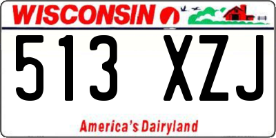 WI license plate 513XZJ