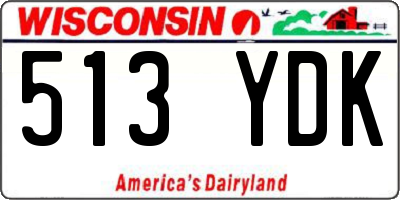 WI license plate 513YDK