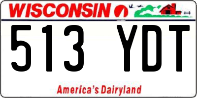 WI license plate 513YDT