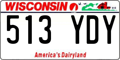 WI license plate 513YDY