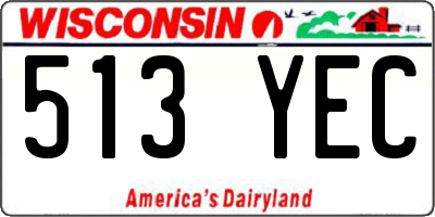 WI license plate 513YEC