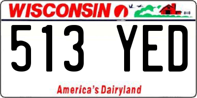 WI license plate 513YED
