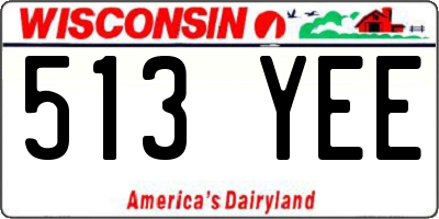 WI license plate 513YEE