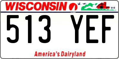 WI license plate 513YEF