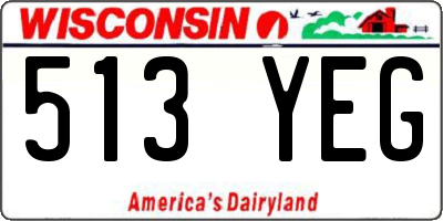 WI license plate 513YEG