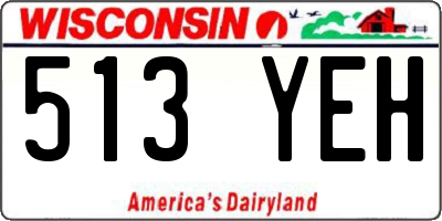 WI license plate 513YEH