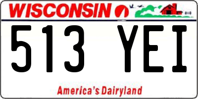 WI license plate 513YEI