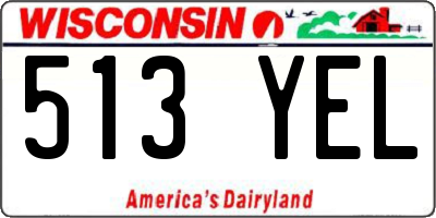 WI license plate 513YEL