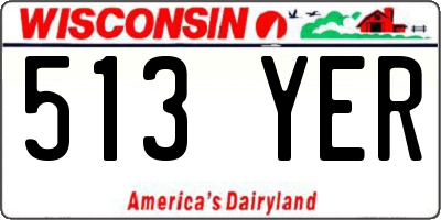WI license plate 513YER