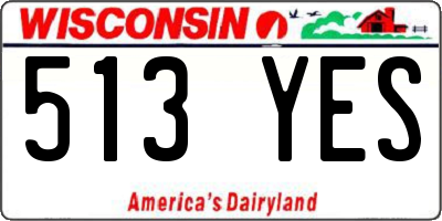 WI license plate 513YES