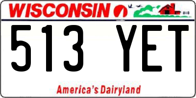 WI license plate 513YET