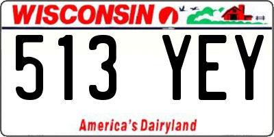 WI license plate 513YEY