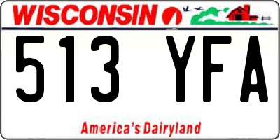 WI license plate 513YFA