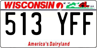 WI license plate 513YFF