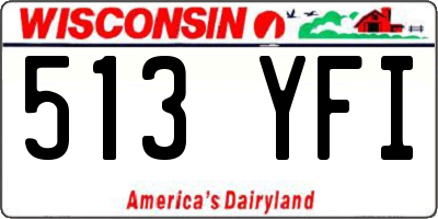 WI license plate 513YFI