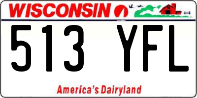 WI license plate 513YFL