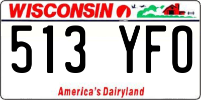 WI license plate 513YFO