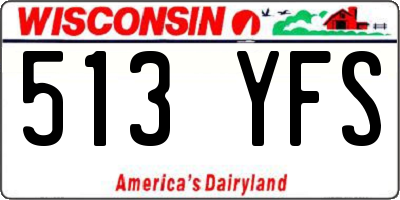 WI license plate 513YFS