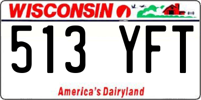 WI license plate 513YFT