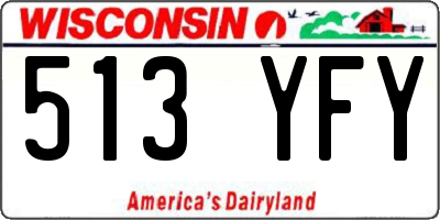WI license plate 513YFY