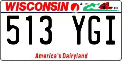 WI license plate 513YGI