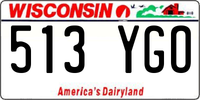 WI license plate 513YGO