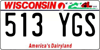 WI license plate 513YGS