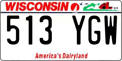 WI license plate 513YGW
