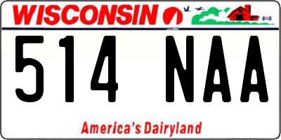 WI license plate 514NAA