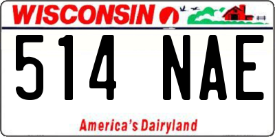 WI license plate 514NAE