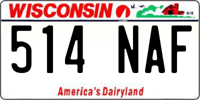 WI license plate 514NAF