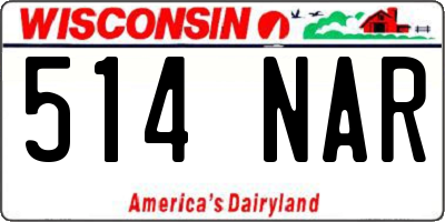 WI license plate 514NAR