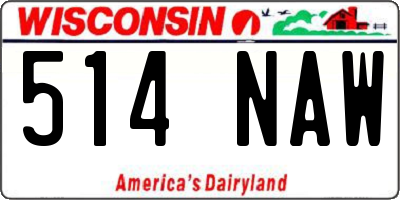 WI license plate 514NAW