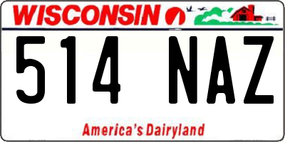 WI license plate 514NAZ
