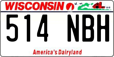 WI license plate 514NBH