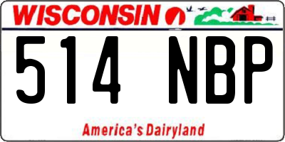 WI license plate 514NBP