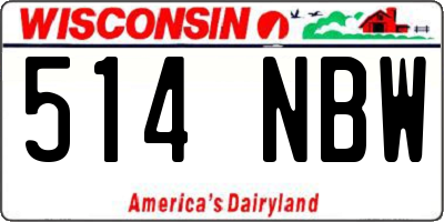 WI license plate 514NBW