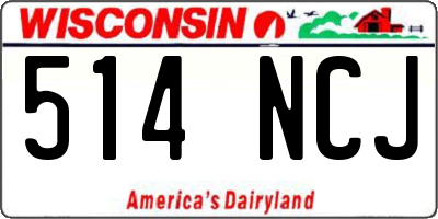 WI license plate 514NCJ