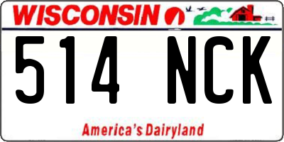 WI license plate 514NCK