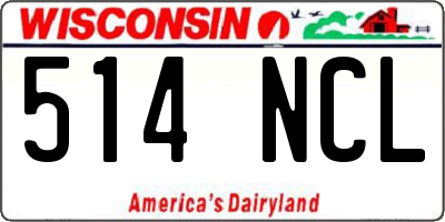 WI license plate 514NCL