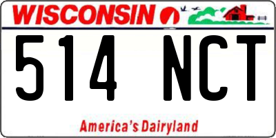 WI license plate 514NCT