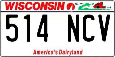 WI license plate 514NCV