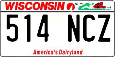 WI license plate 514NCZ